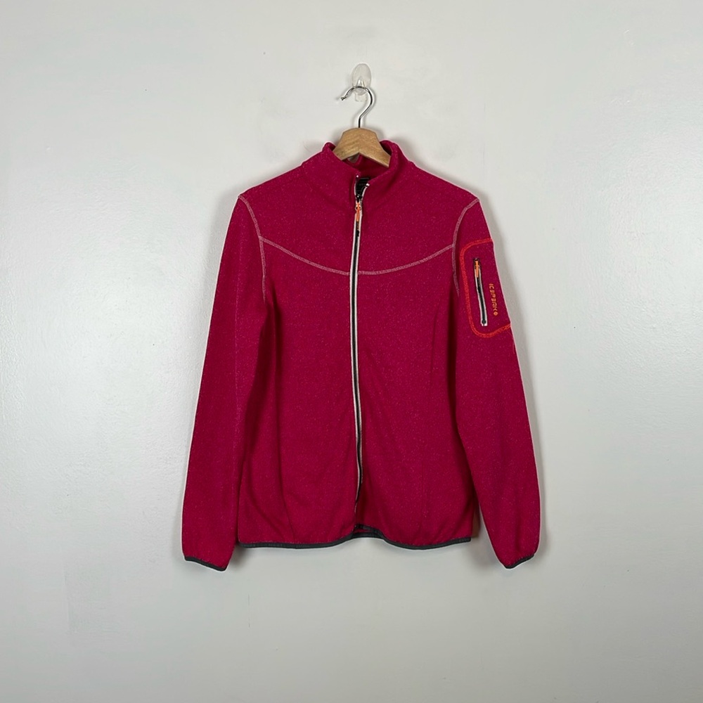 Icepeak Womens 44 Long Sleeve Full Zip Stretch Jacket Zip Arm Pocket Knit Jacket